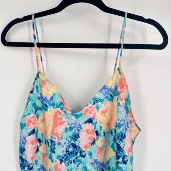 Vintage 90s Sedu Women's Floral Satin Slip Dress Lingerie Multicolor Medium - Picture 6 of 10